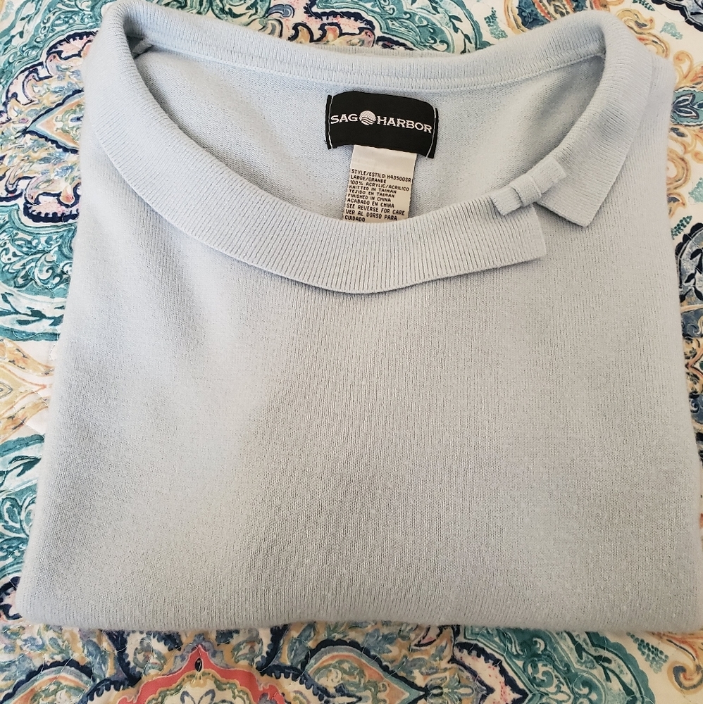 Baby Blue Sag Harbor Soft Sweater